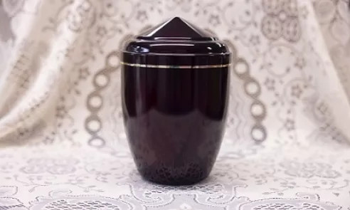 Large burgundy Mandalay urn / Wrn Mandalay byrgwnd mawr.