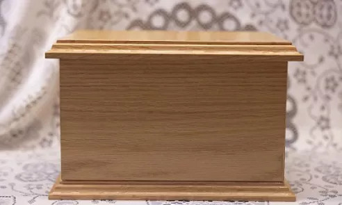 An oak casket for adults / Casged dderw i oedolion.
